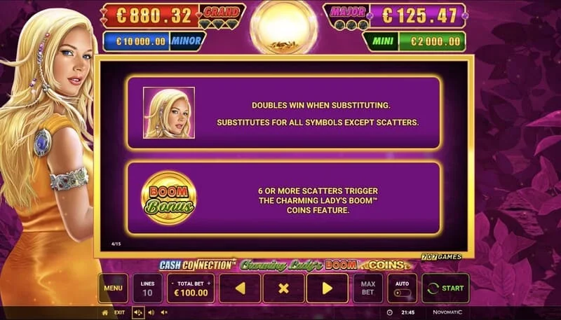 Cash Connection - Charming Lady's Boom Coins - เริ่มรอบ Boom Coins บนตาราง 7×5